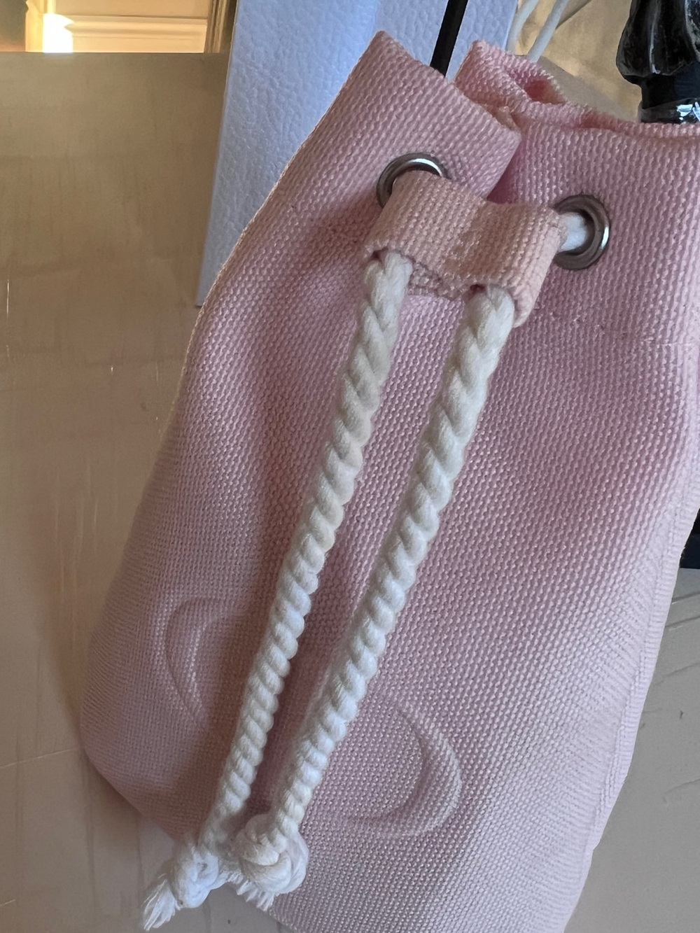 New! Dior Pink Canvas Drawstring Bucket cosmetic bag - Picture 3 of 8